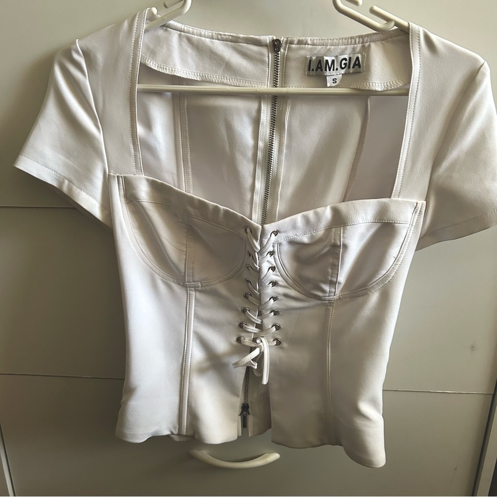 I.Am.GIA white Evita Top